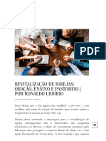 Revitalização de Igrejas - Oração, Ensino e Pastoreio - Por Ronaldo Lidório - Revista Práxis Missional