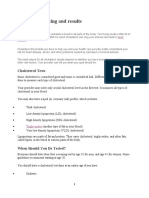 Cholesterol Testing and Results