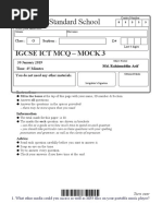 IGCSE ICT MCQ Mock 3