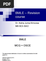 BMLE - Revision Course: Dr. Aisha Juma Almoosa MB BCH Bao