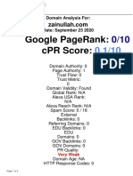 Google Pagerank: CPR Score:: Domain Analysis For