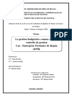 La Gestion Budgétaire Comme Outi de Contrôle de Gestion PDF