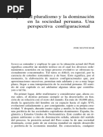 Matos Mar Jose Cap 1 El Pluralismo y La Dominacion en La Sociedad Peruana Una Perspectiva Configuracional Matos Mar Jose Et Al Dominacion y CA