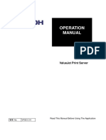 Operation Manual: Valuejet Print Server