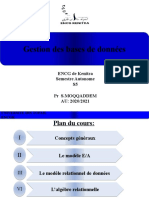 Gestion Des Bases de Données: ENCG de Kenitra Semestre Autonome S5 PR S.Moqqaddem AU: 2020/2021