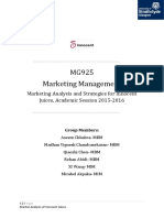 MG925 Marketing Management: Marketing Analysis and Strategies For Innocent Juices, Academic Session 2015-2016