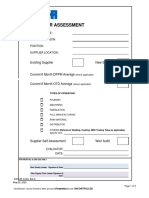 Supplier Assessment: Existing Supplier New Supplier