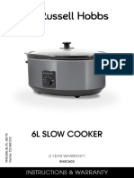 6L Slow Cooker: Instructions & Warranty