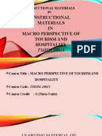 Instructional Materials IN Macro Perspective of Tourism and Hospitality