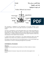 TP Turbomachine1 Pelton Wheel Lab Sheet