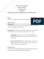 Cbse Class 11 Economics Indian Economy Revision Notes Chapter-7 Employment: Growth, Informalisation and Other Issues