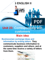 Business English Ii: Corresponding With Customers