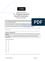 E1 - Enterprise Operations May 2012 Examination: Examiner's Answers