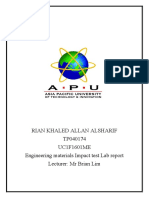 Rian Khaled Allan Alsharif TP040174 UC1F1601ME Engineering Materials Impact Test Lab Report Lecturer: MR Brian Lim