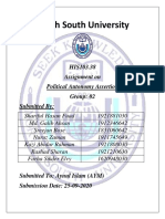 North South University: HIS103.38 Assignment On Political Autonomy Assertion Group: 02 Submitted by