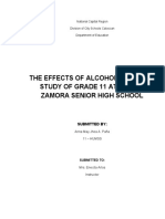 The Effects of Alcoholism To The Study of Grade 11 at Cielito Zamora Senior High School