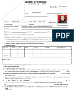 Hazratbal, Srinagar - 190006: Form No