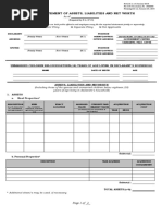 Sworn Statement of Assets, Liabilities and Net Worth