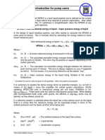 NPSH - An Introduction For Pump Users: 1. General Formulation