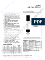 Not Recommended For New Designs: DS2433 4Kb 1-Wire EEPROM