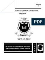 Us Army Engineer Center and School Masonry: Subcourse Edition EN5157 A