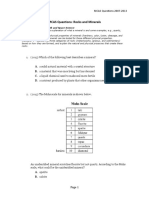 Rocks & Minerals MCAS Questions 2007-2013