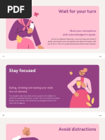 Illustrated Pink and Purple Classroom Rules and Online Etiquette Education Presentation