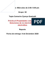 Reporte Práctica 6 No Electrolitos