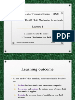 Unit:: Department of Fisheries Studies - SINU FIS419/607 Fluid Mechanics & Methods