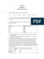 Actividad 4 Regresión Lineal Simple