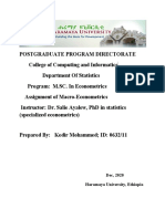 Project 1 Macroeconometrics Assiyg1 Kedir.m PDF