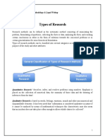 General Classification of Types of Research Methods