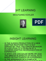 Insight Learning: Wolfgang Kohler