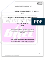 Summer Training Report On WCM For BHEL