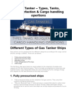 Gas Tanker - Types, Tanks, Reliquefaction & Cargo Handling Opertions