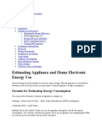 Electrical Consumption of Appliances