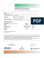 Certificado de Calidad Masilla Gyplac 20 KG - Constructora Cardozo Sac