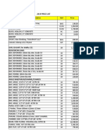 2019 Price List: Cement & Aggregates