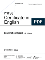 First Certificate in English: Examination Report