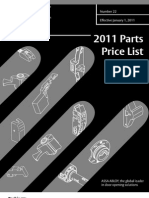 2011 Parts Price List: Number 22 Effective January 1, 2011