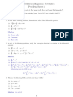 Problem Sheet 1: Applied Differential Equations: 5CCM211A