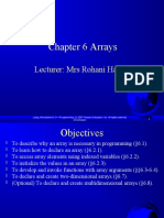 Chapter 6 Arrays: Lecturer: Mrs Rohani Hassan