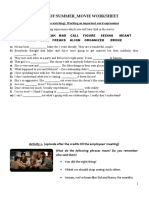 500 Days of Summer Movie Worksheet