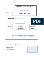 Financial Statement Analysis: Jeddah International College Answer Paper