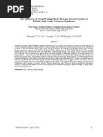 The Influence of Gong Waning Music Therapy Toward Anxiety in Patients With Acute Coronary Syndrome