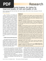 Research: Public Health Dental Hygiene: An Option For Improved Quality of Care and Quality of Life