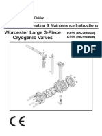 Worcester Large 3-Piece Cryogenic Valves: Installation, Operating & Maintenance Instructions