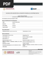 Acuse de Pre Inscripción Al Registro Federal de Contribuyentes