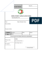 Pakistan Red Crescent Society: Employment Application Form