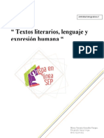 Textos Literarios, Lenguaje y Expresión Humana